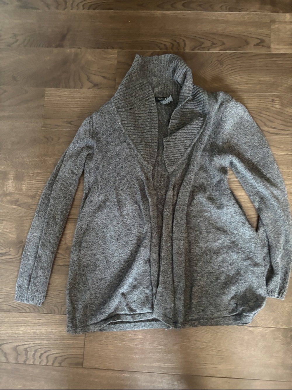 Cozy Shawl Collar Open-Front Sweater Cardigan - Gray